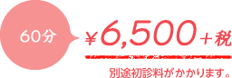 60分6,500円+税金